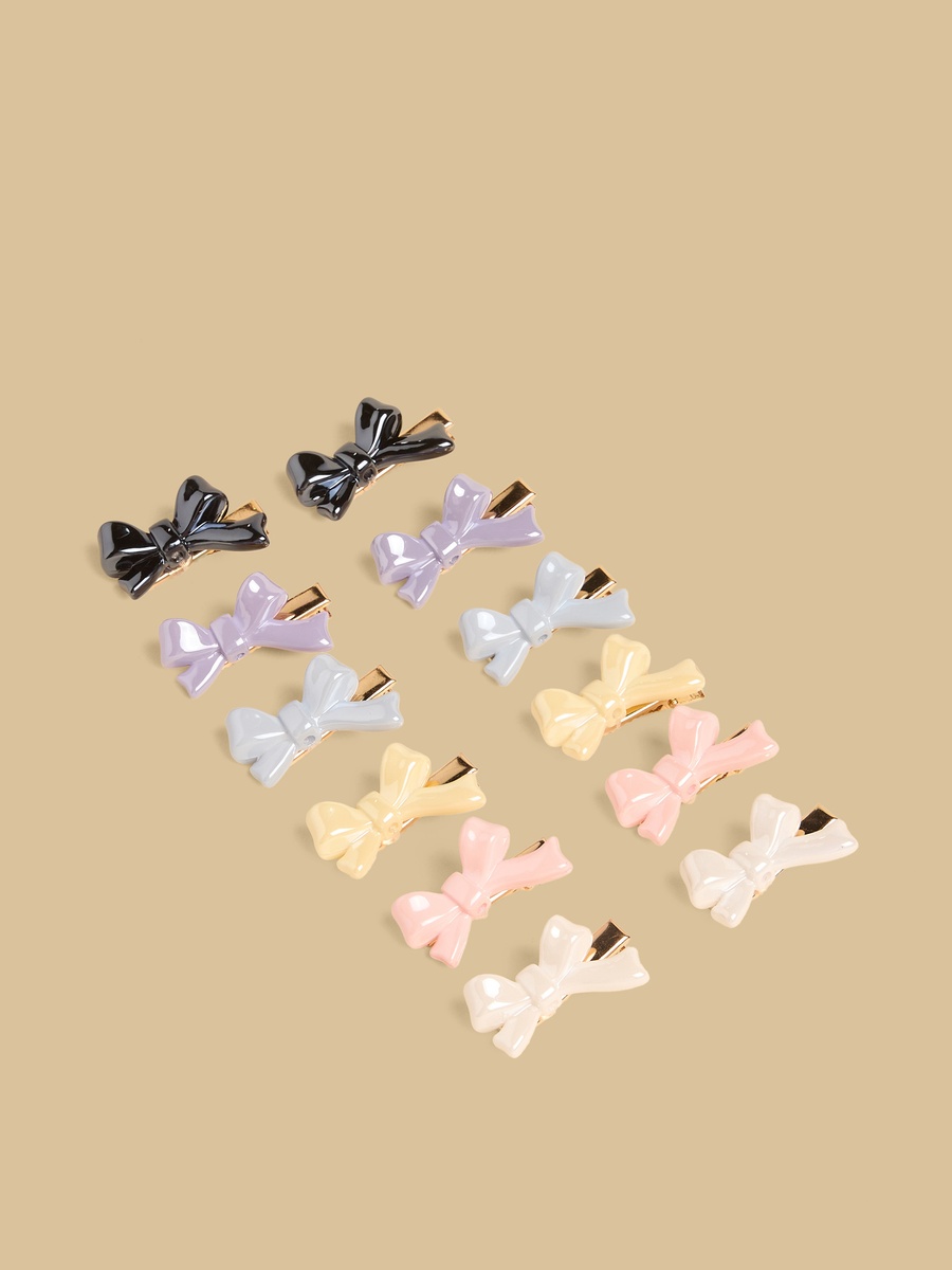 Pack of 12 - Bow Accent Hair Clip