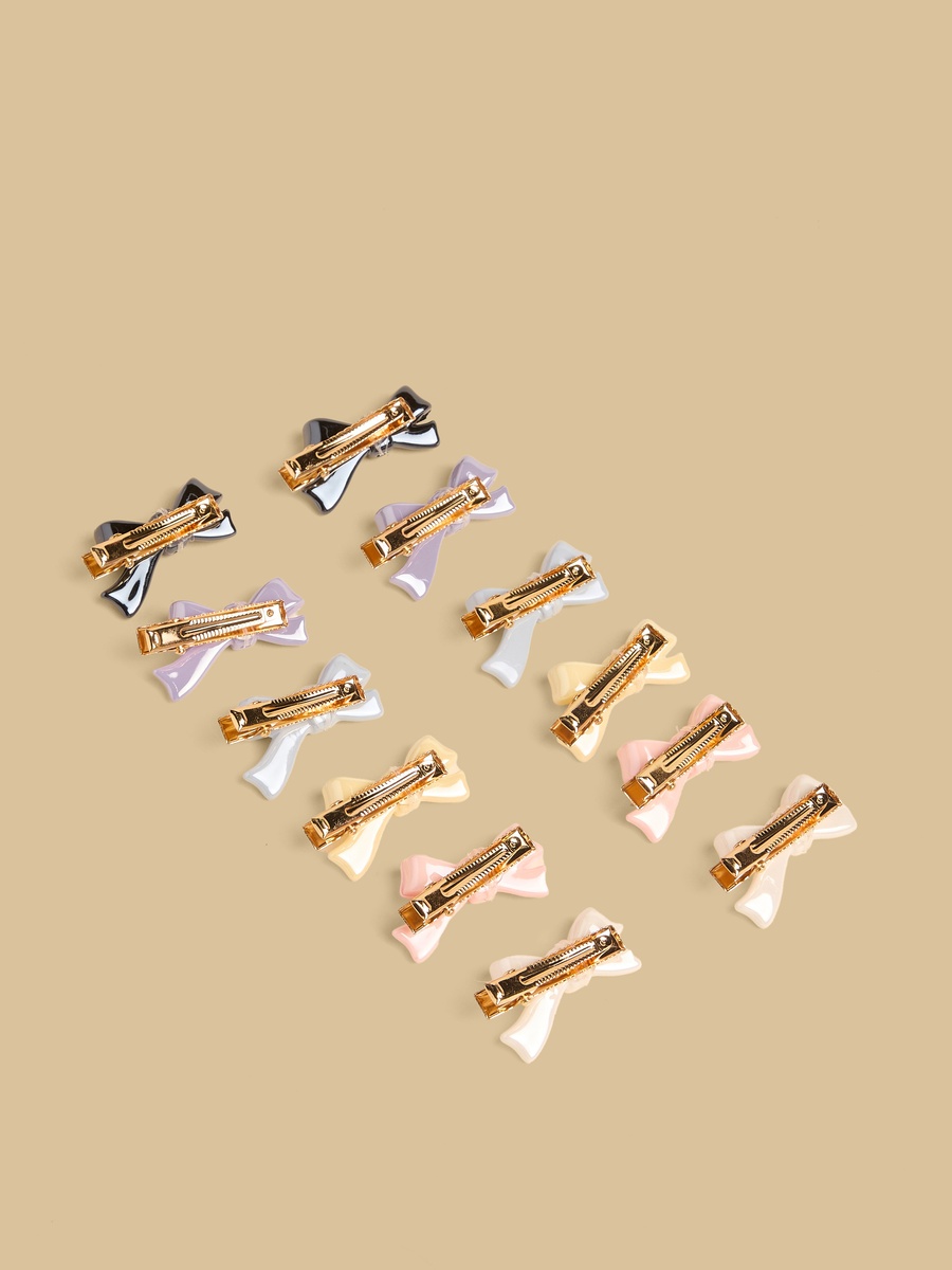 Pack of 12 - Bow Accent Hair Clip