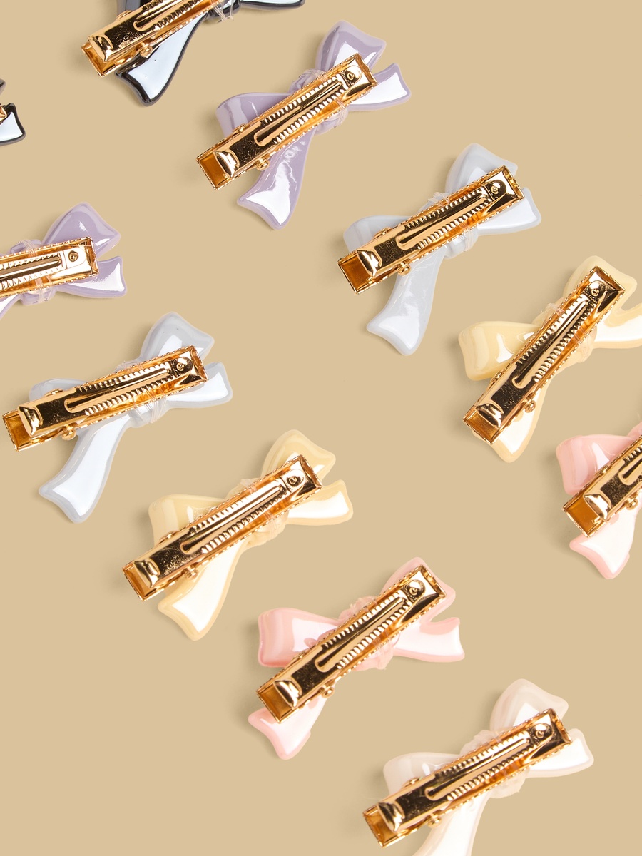 Pack of 12 - Bow Accent Hair Clip