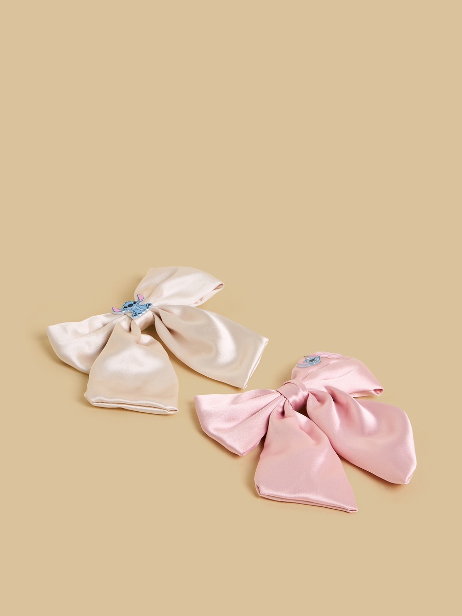 Pack of 2 - Stitch Accent Bow Hair Clip