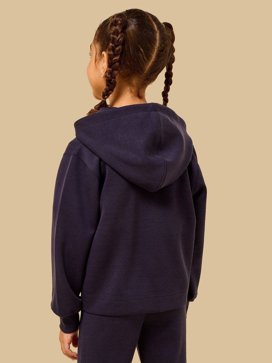Embroidered Scuba Zip Through Hoodie