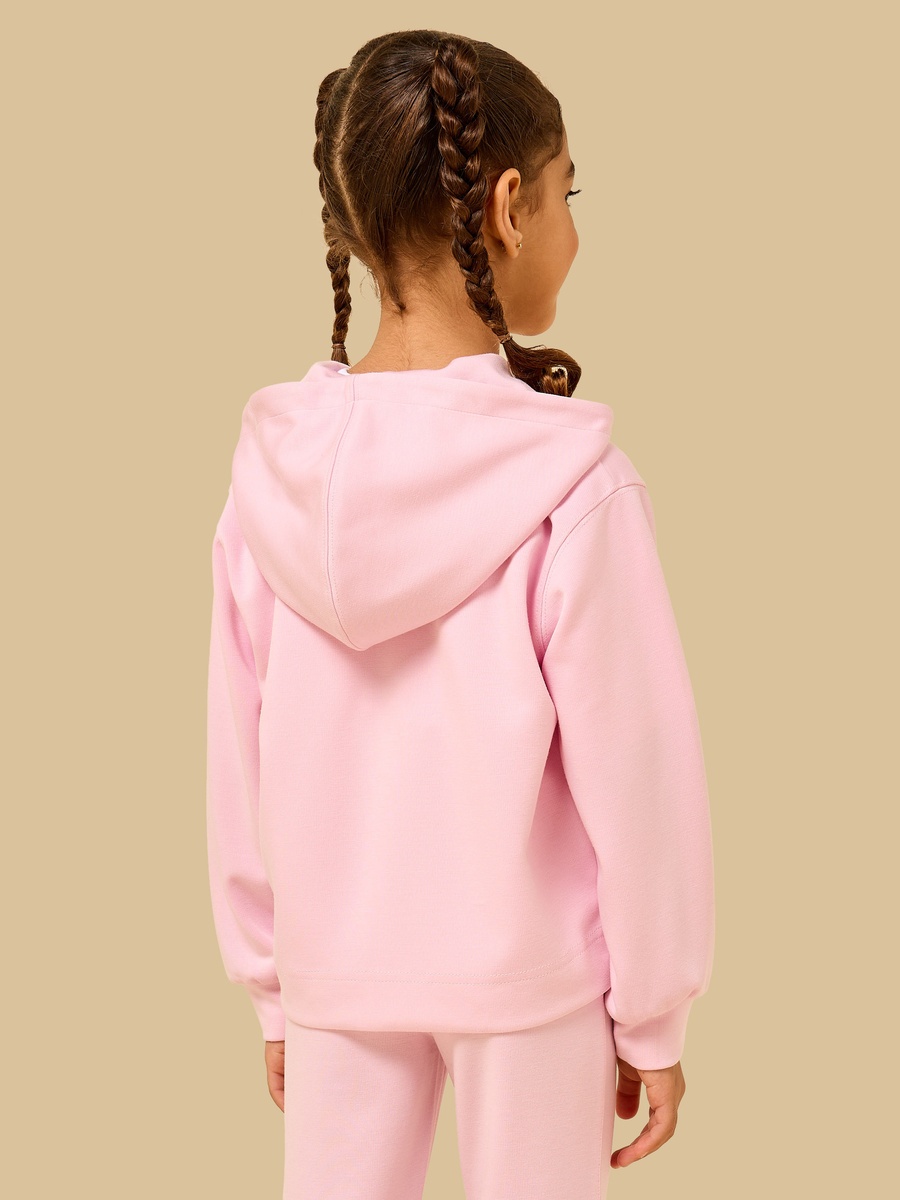 Embroidered Scuba Zip Through Hoodie