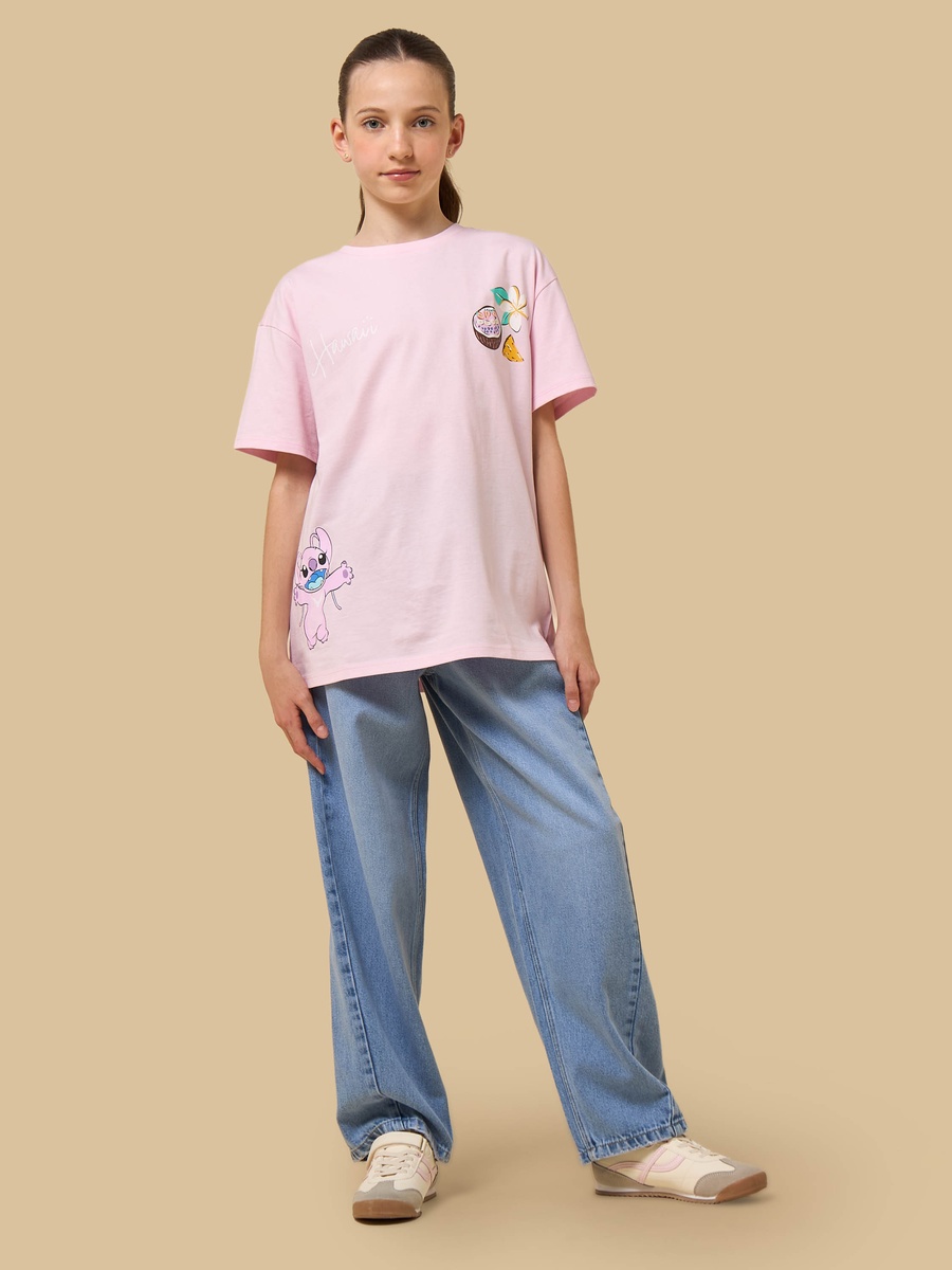 Barrel Fit Cotton Jeans with Side Seam Detail