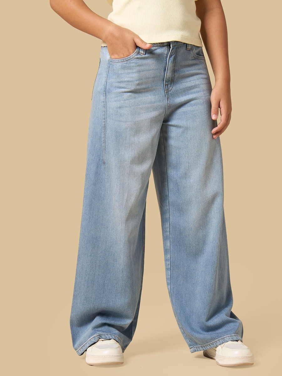 Wide Leg Cotton Jeans