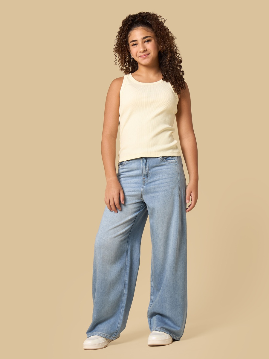 Wide Leg Cotton Jeans