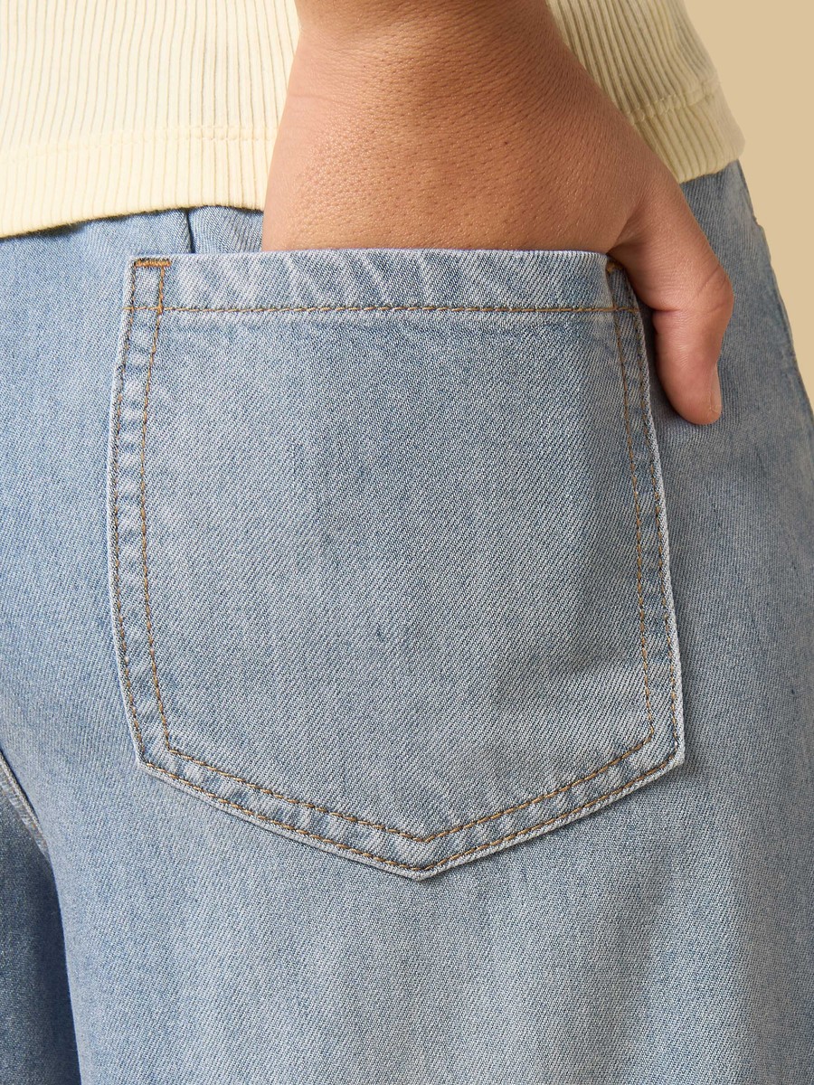 Wide Leg Cotton Jeans