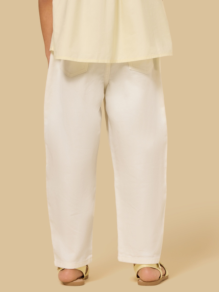 Floral Embroidered Wide Leg Stretchable Cotton Jeans