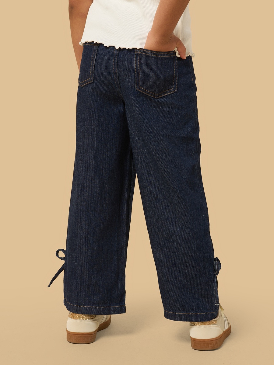 Bow Detail Wide Leg Jeans