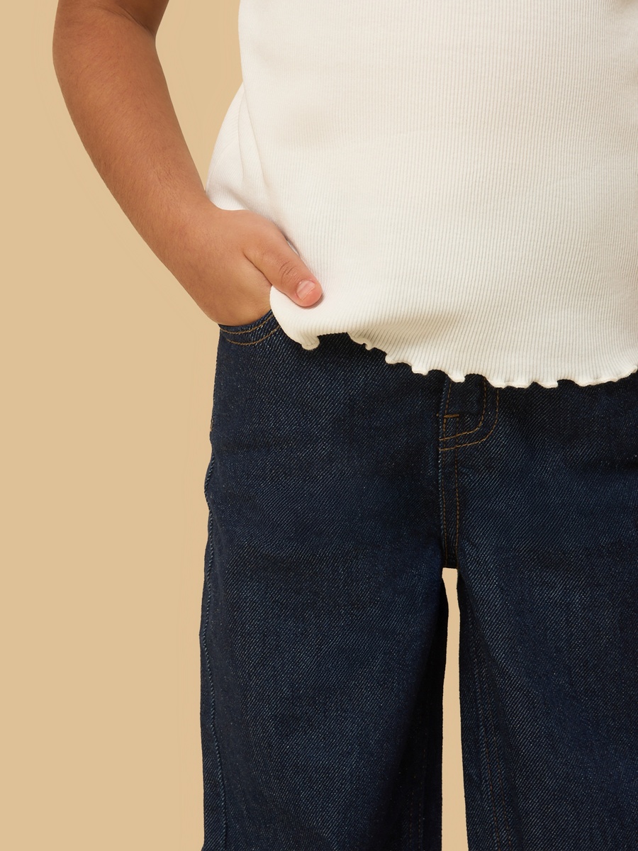 Bow Detail Wide Leg Jeans
