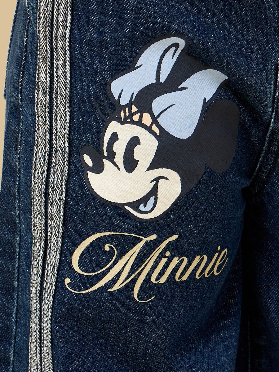 Minnie Mouse Print Cotton Jeans with Keychain