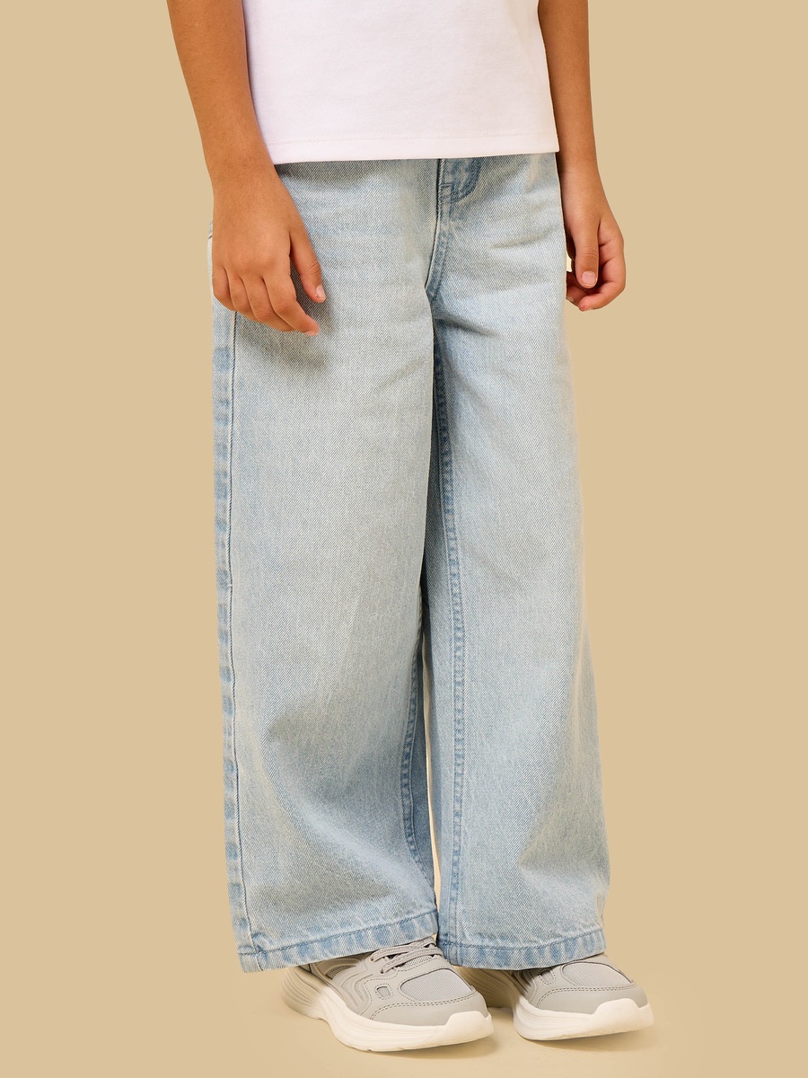 Wide Leg Cotton Jeans