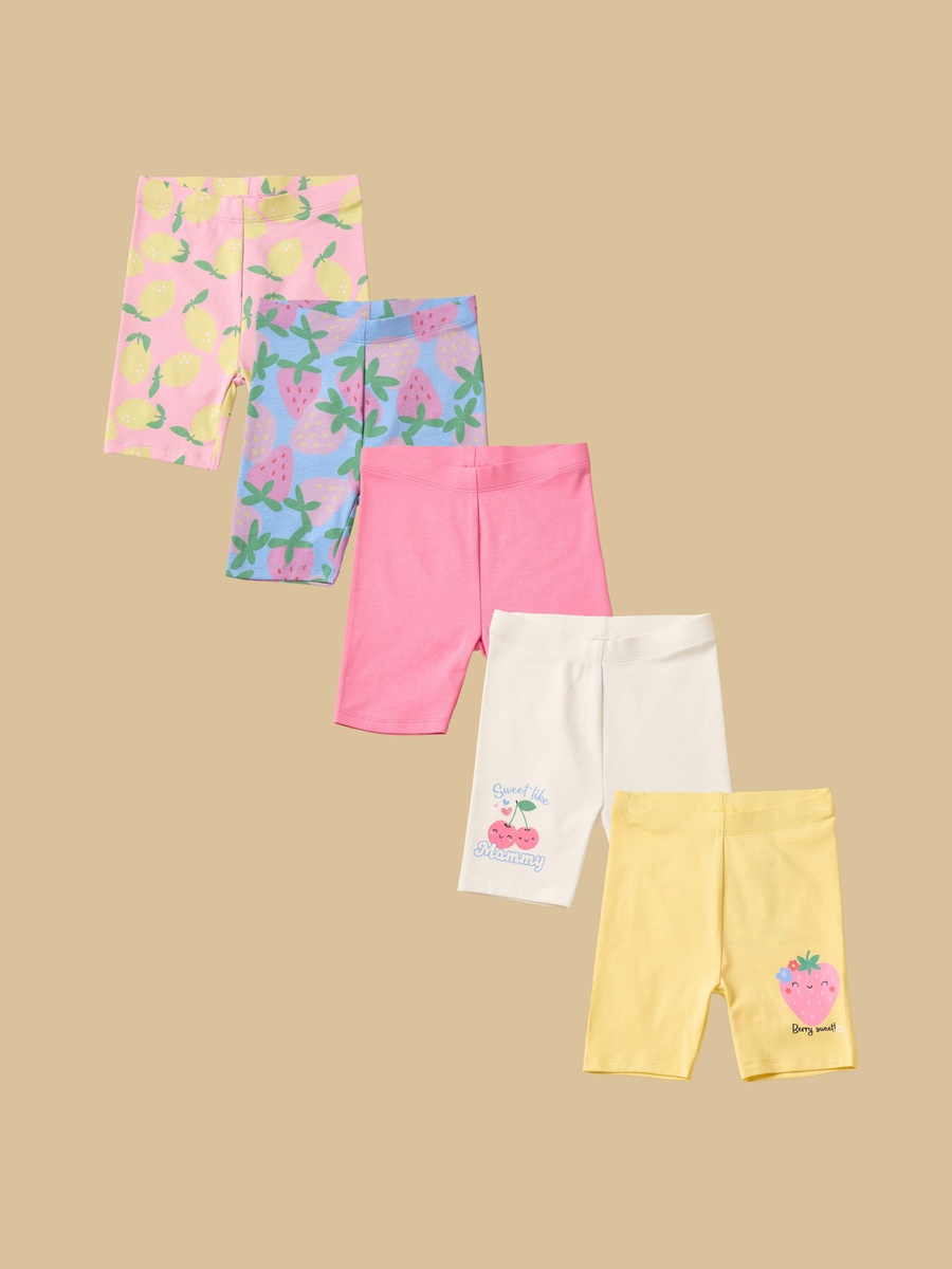 Pack of 5 - Fruit Print Short Leggings