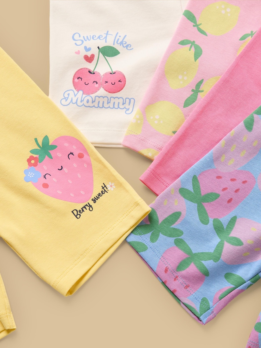Pack of 5 - Fruit Print Short Leggings