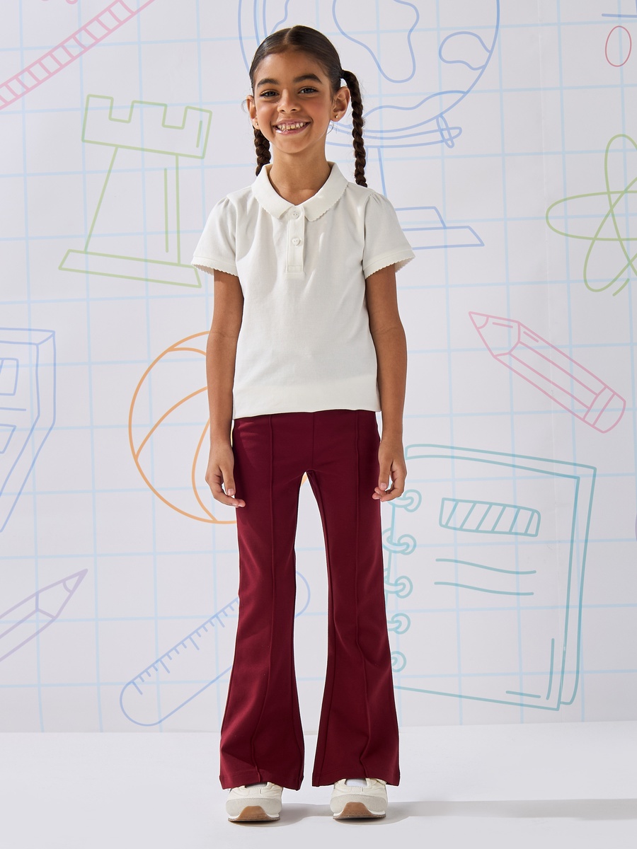 Pintuck Detail Flared Leggings