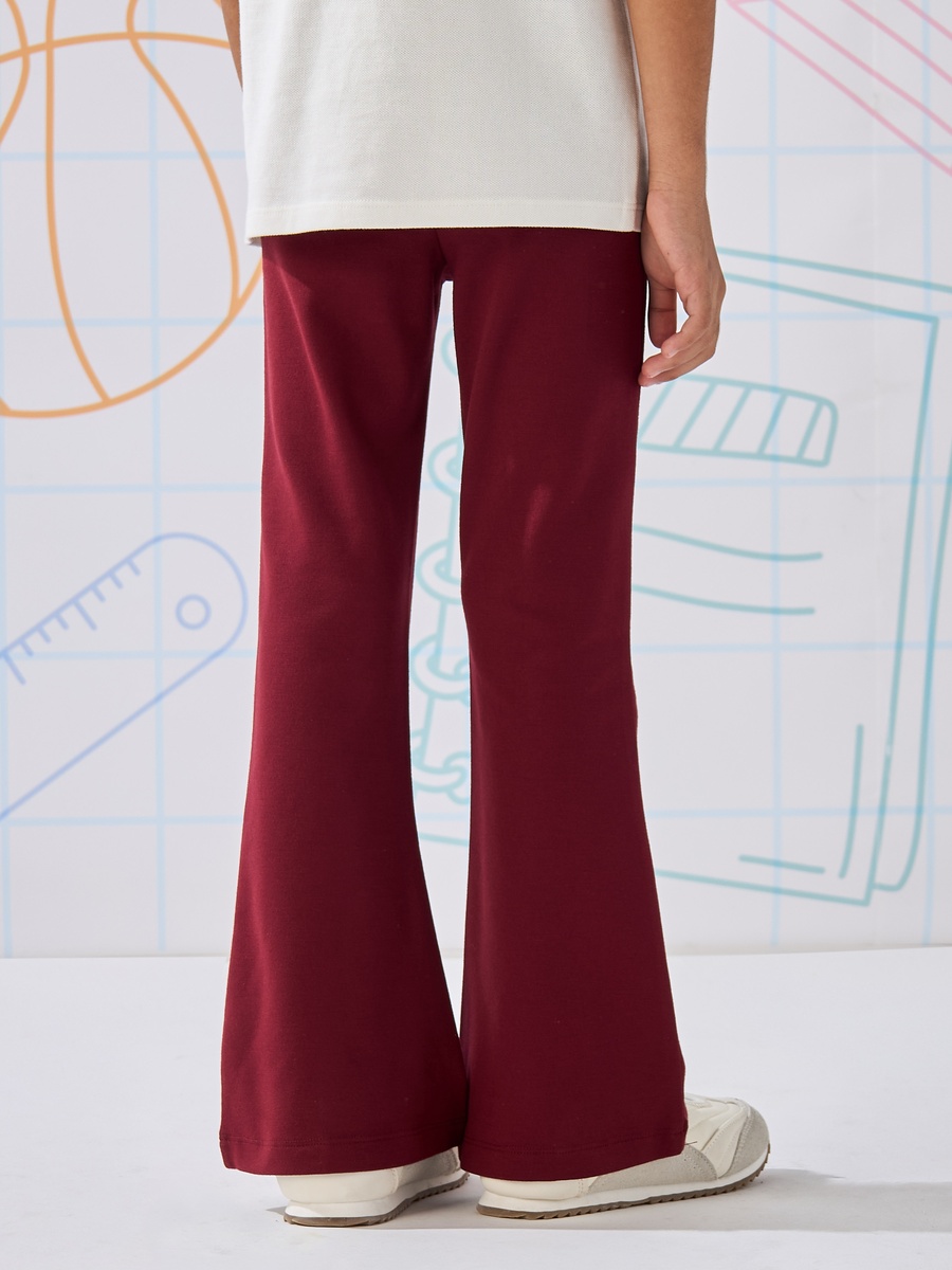 Pintuck Detail Flared Leggings