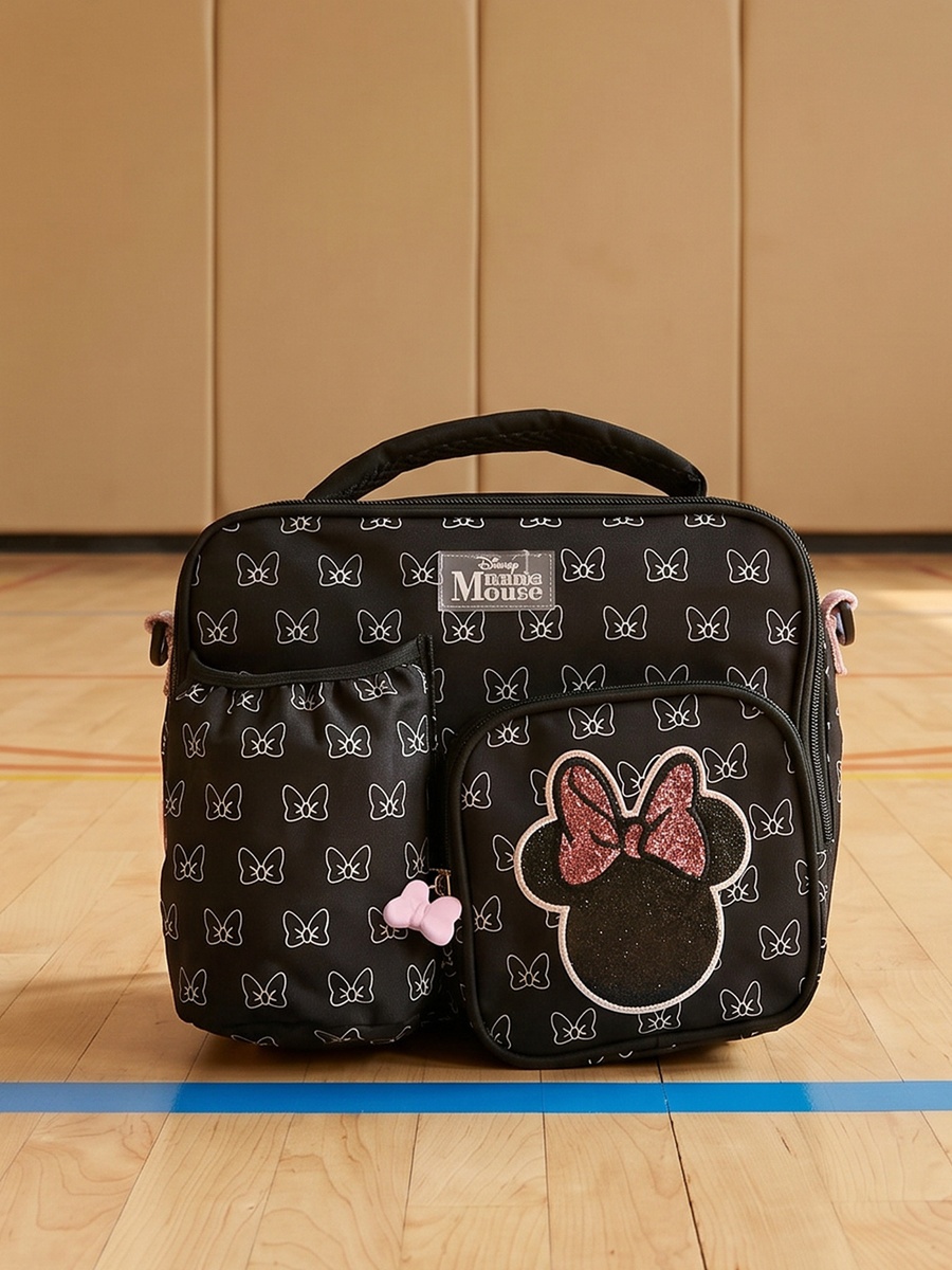 Minnie Mouse Print Lunch Bag with Zip Closure