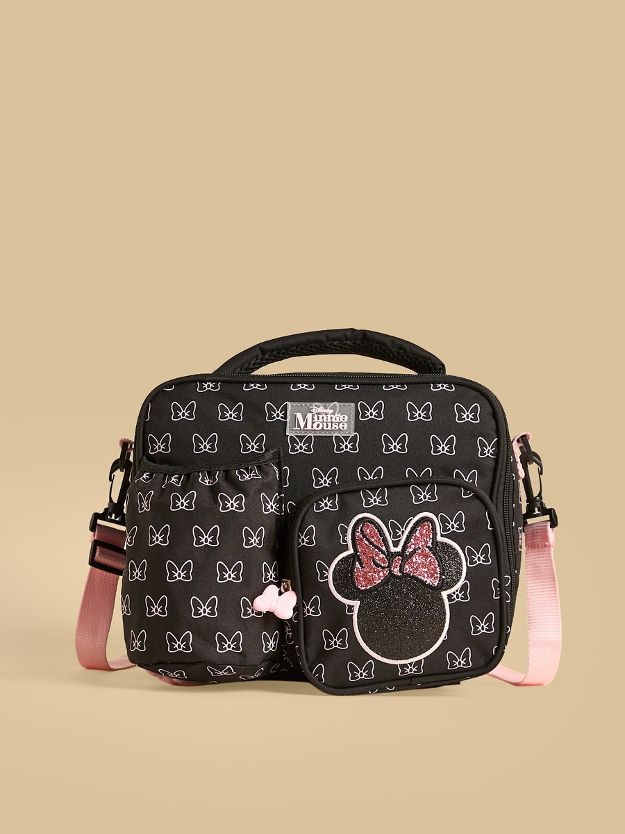 Minnie Mouse Print Lunch Bag with Zip Closure