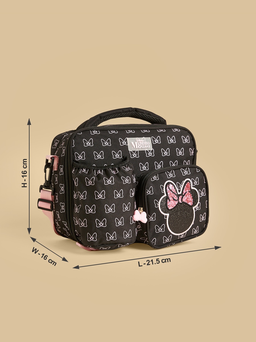 Minnie Mouse Print Lunch Bag with Zip Closure