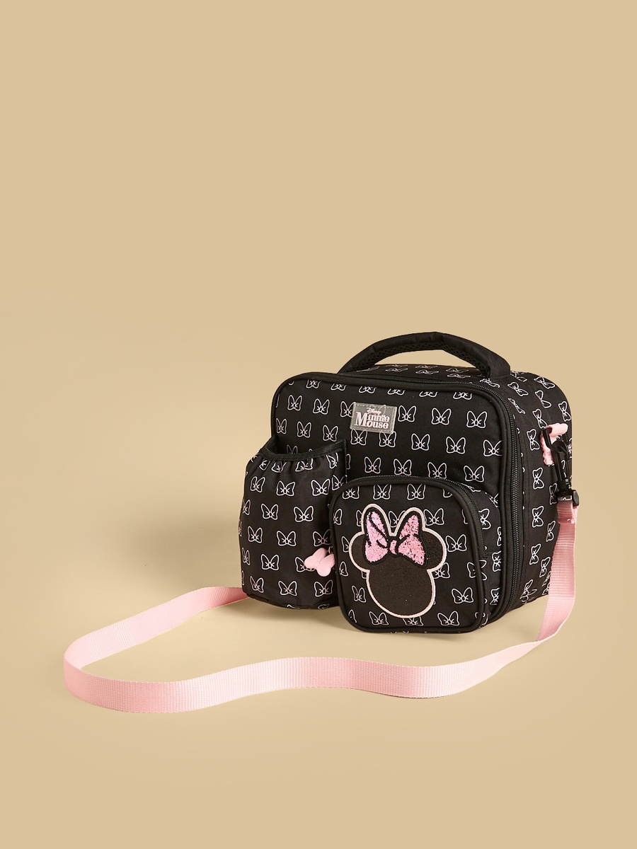 Minnie Mouse Print Lunch Bag with Zip Closure