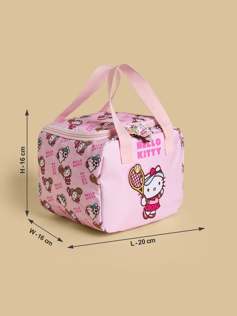 Hello Kitty Print Lunch Bag with Zip Closure