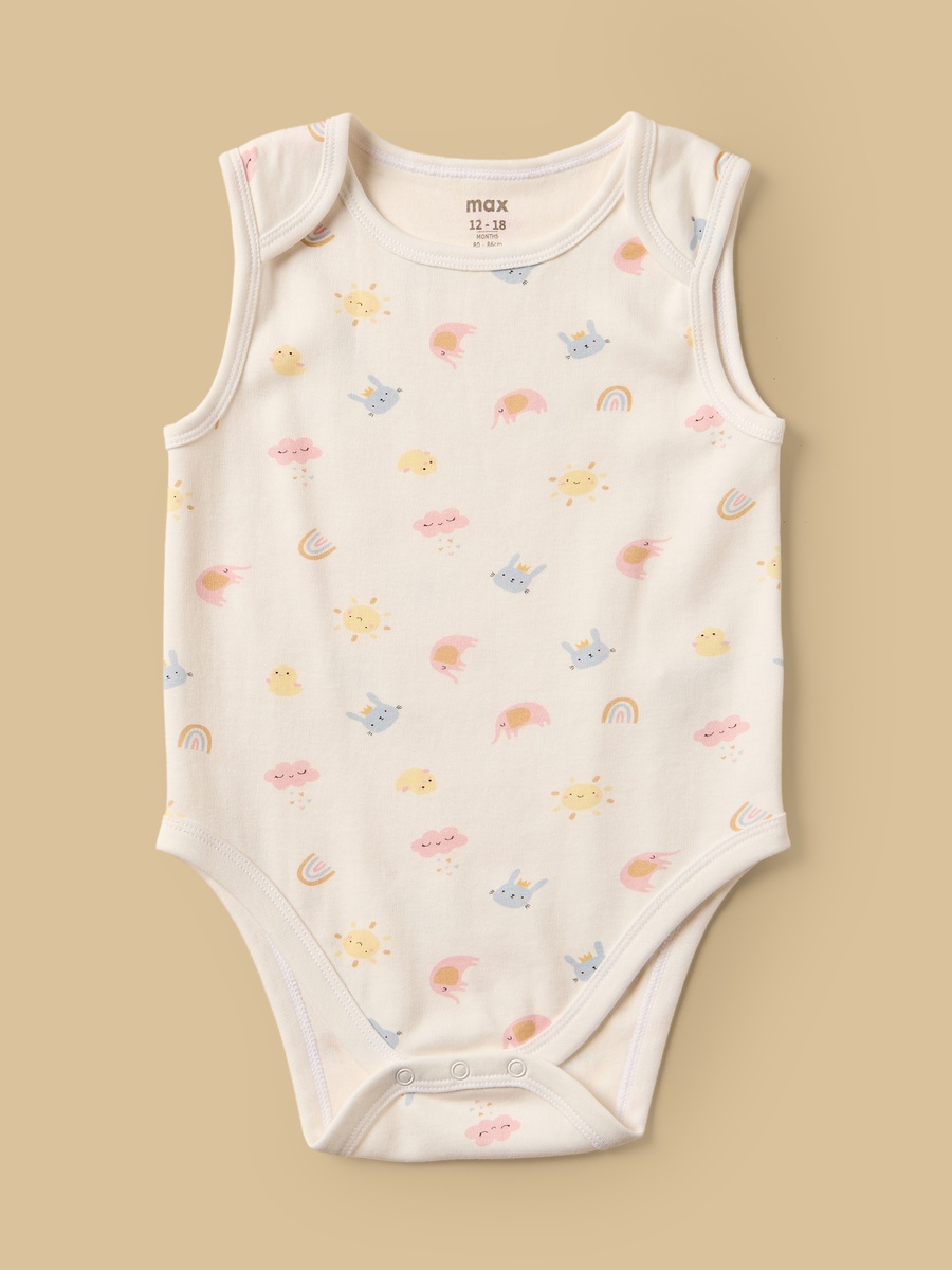Pack of 3 - Assorted Sleeveless Cotton Bodysuit