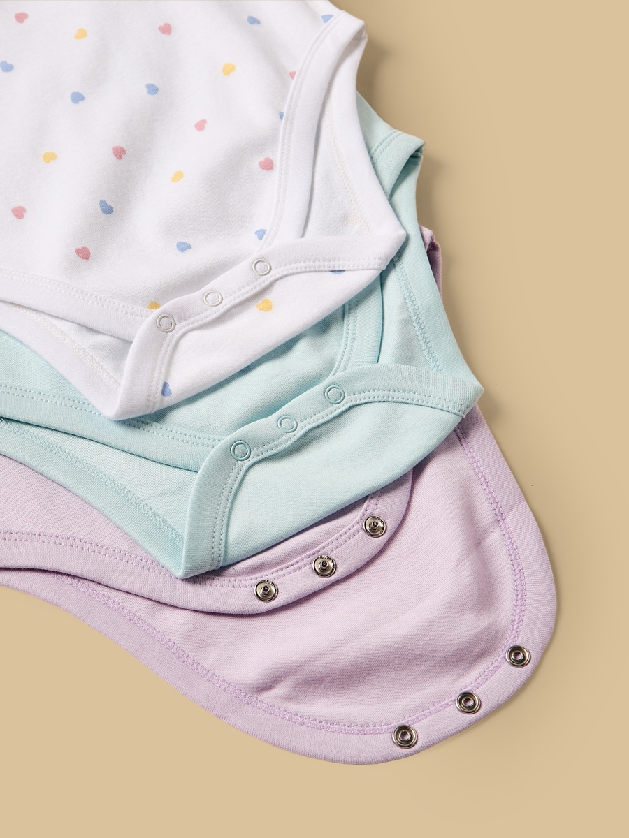 Pack of 3 - Puppy Print Sleeveless Cotton Bodysuit