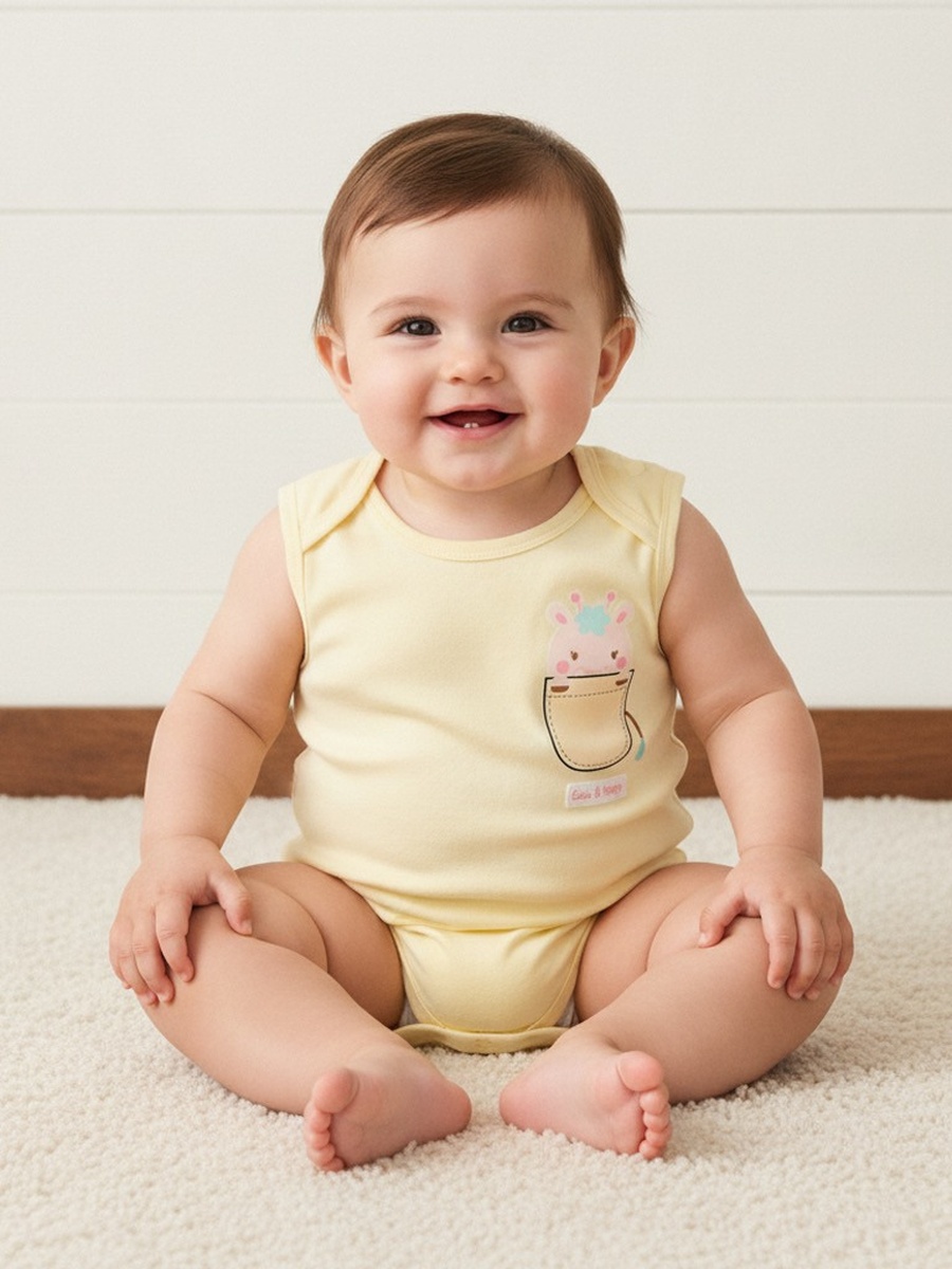 Pack of 3 - Assorted Print Sleeveless Cotton Bodysuit