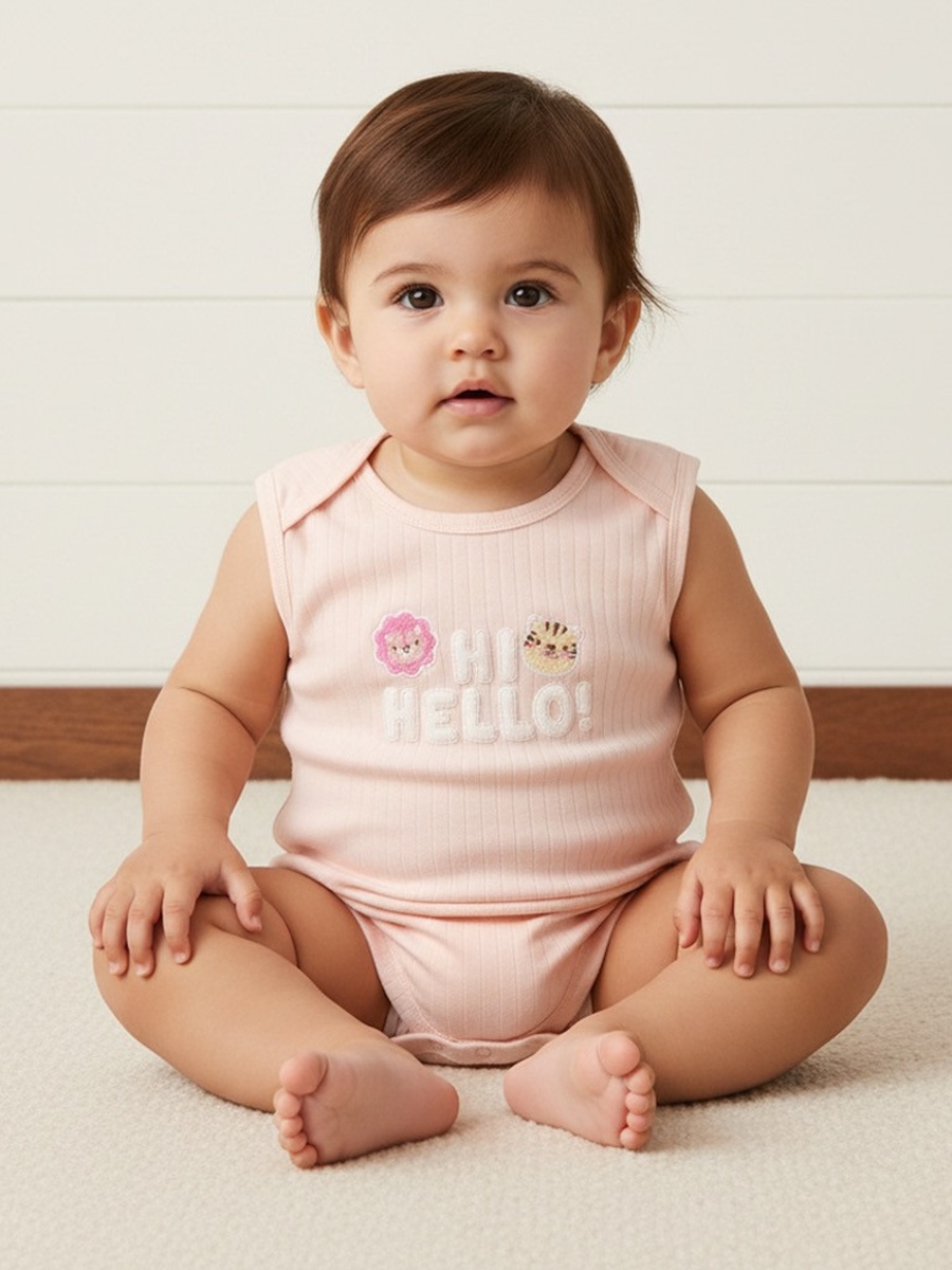 Pack of 3 - Assorted Print Sleeveless Cotton Bodysuit