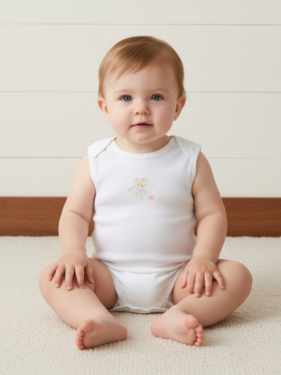 Pack of 7 - Printed Sleeveless Cotton Bodysuit