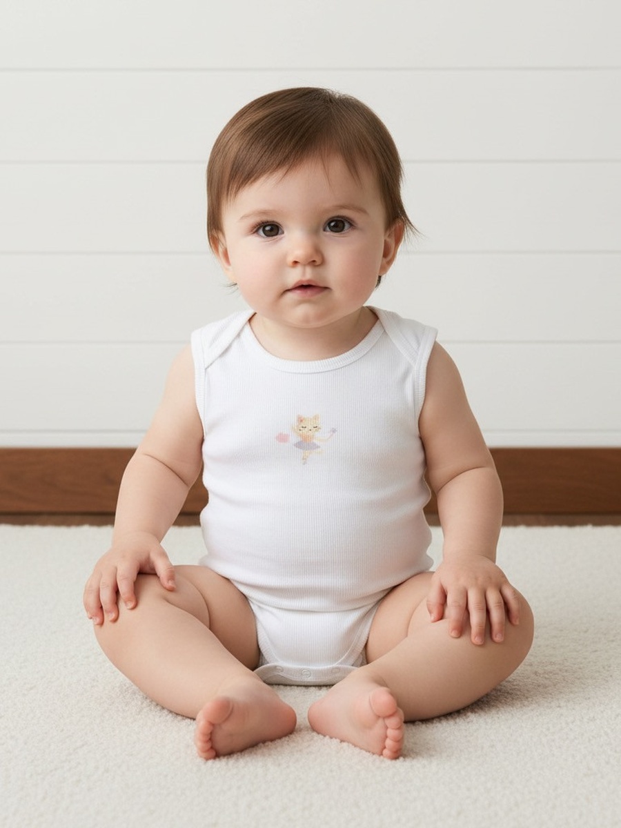 Pack of 7 - Printed Sleeveless Cotton Bodysuit