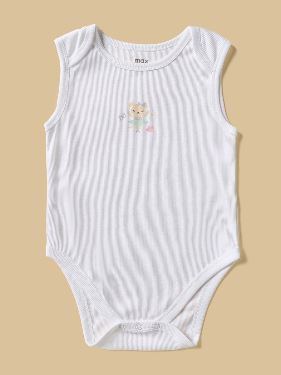 Pack of 7 - Printed Sleeveless Cotton Bodysuit