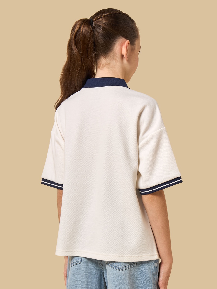 Stitch Print Polo T-Shirt