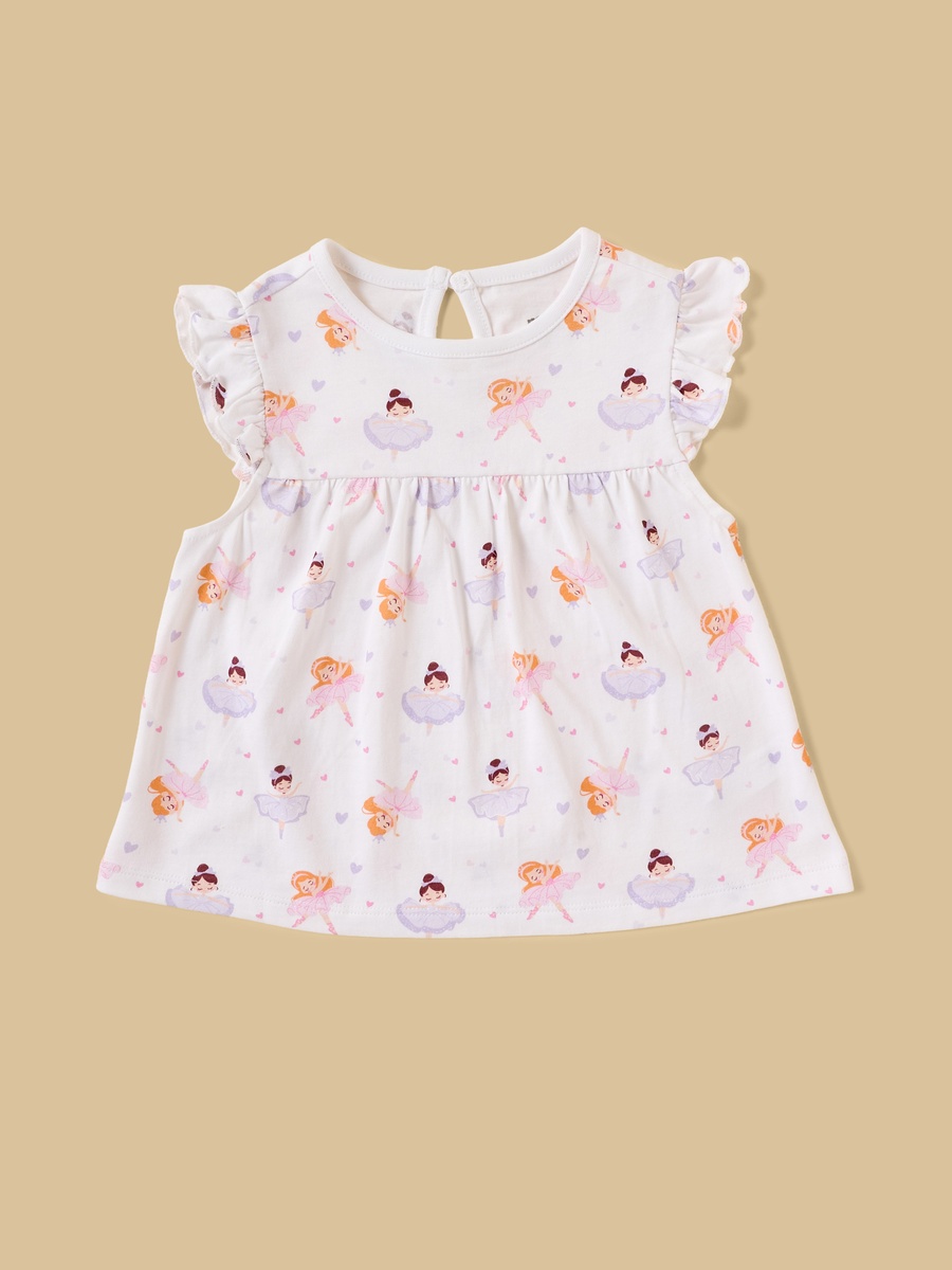 Pack of 2 - Ballerina Print Cotton Pyjama Set