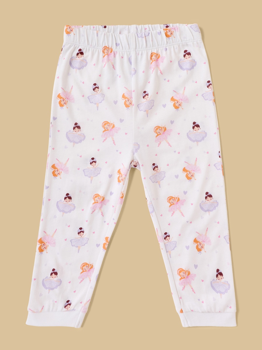 Pack of 2 - Ballerina Print Cotton Pyjama Set