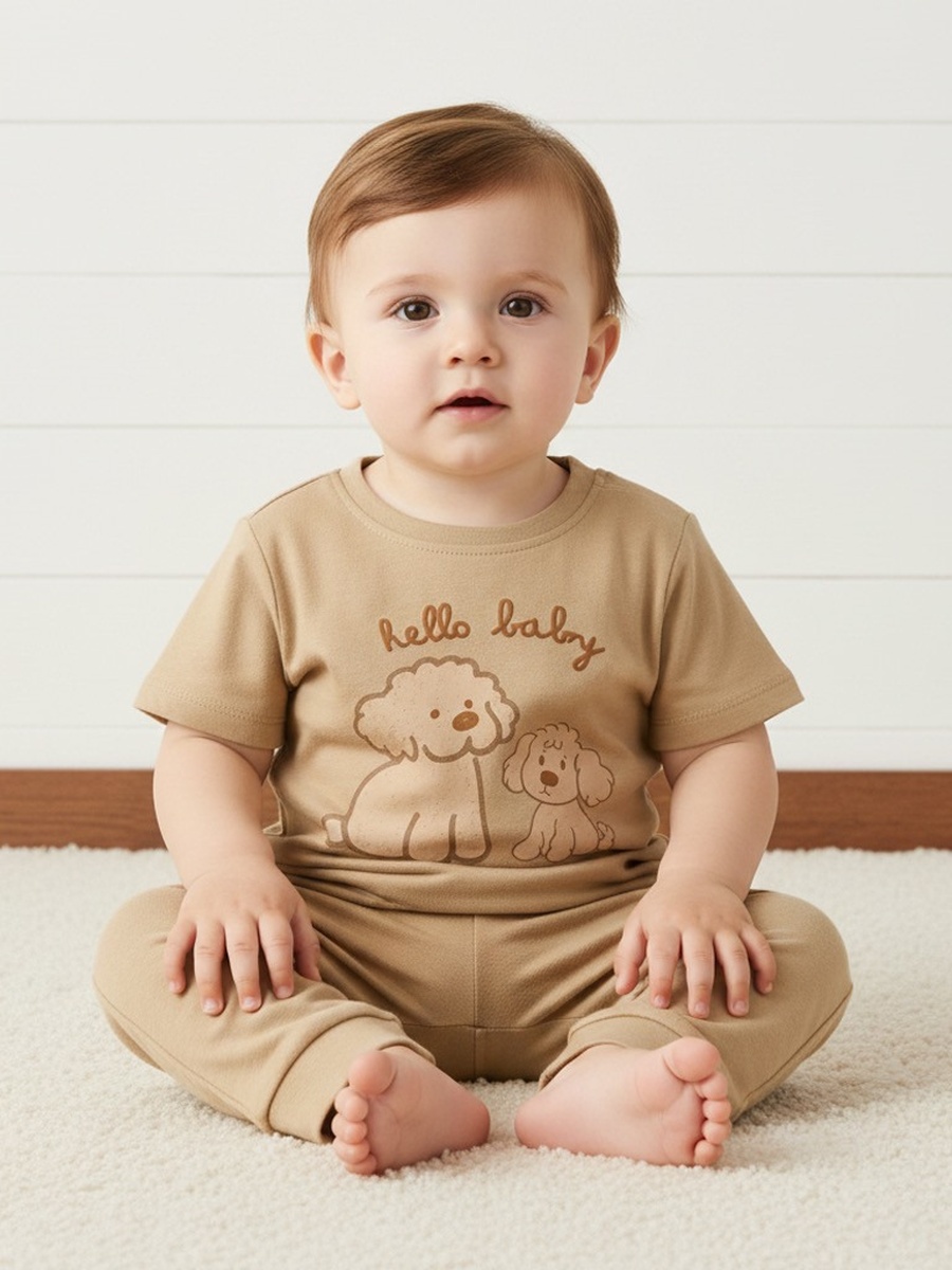 Pack of 2 - Puppy Print Cotton Pyjama Set