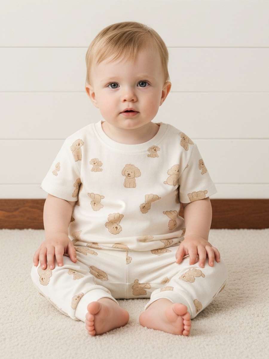 Pack of 2 - Puppy Print Cotton Pyjama Set
