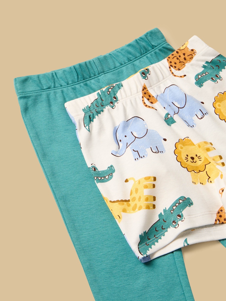 Pack of 2 - Safari Print Cotton Pyjama Set