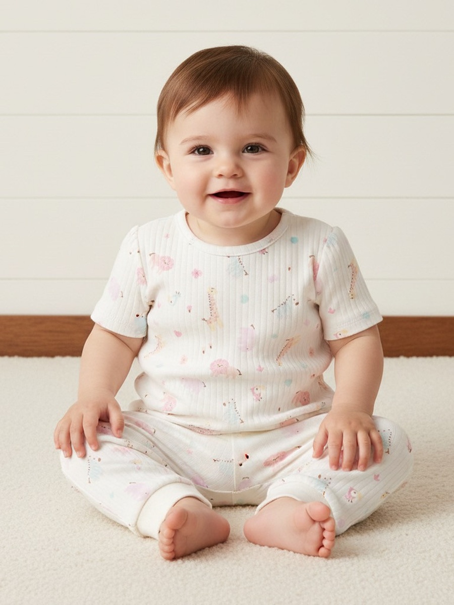 Pack of 2 - Safari Print Cotton Pyjama Set