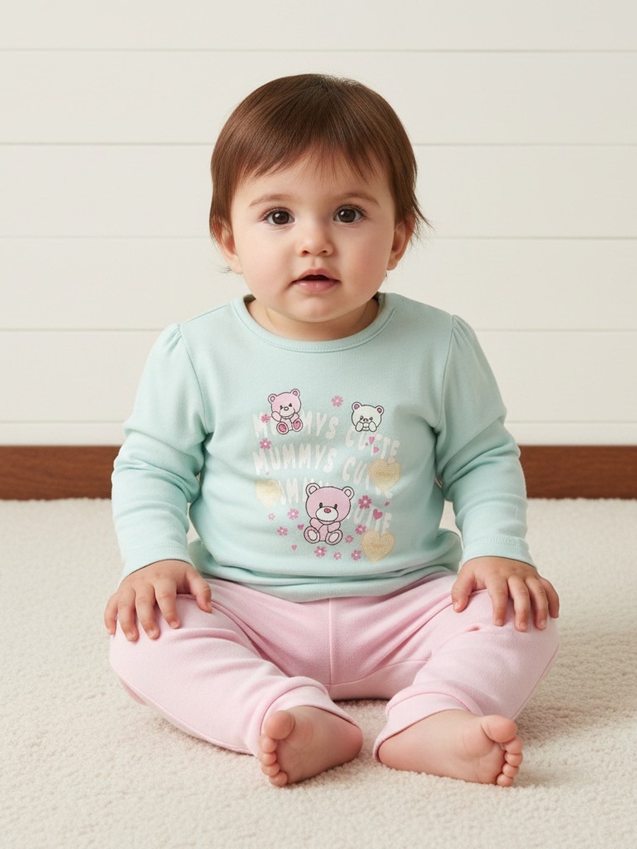 Pack of 2 - Printed Cotton Pyjama Set