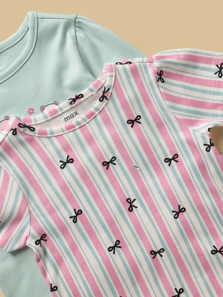 Pack of 2 - Printed Cotton Pyjama Set