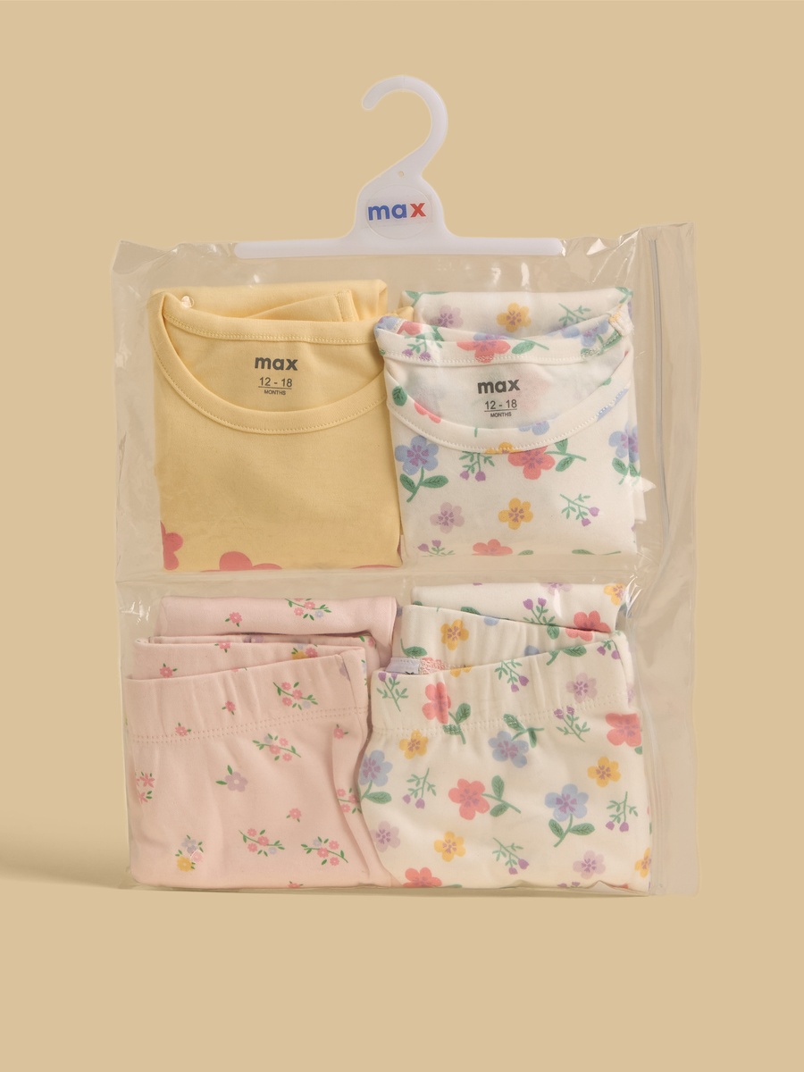 Pack of 2 - Floral Print Cotton Pyjama Set