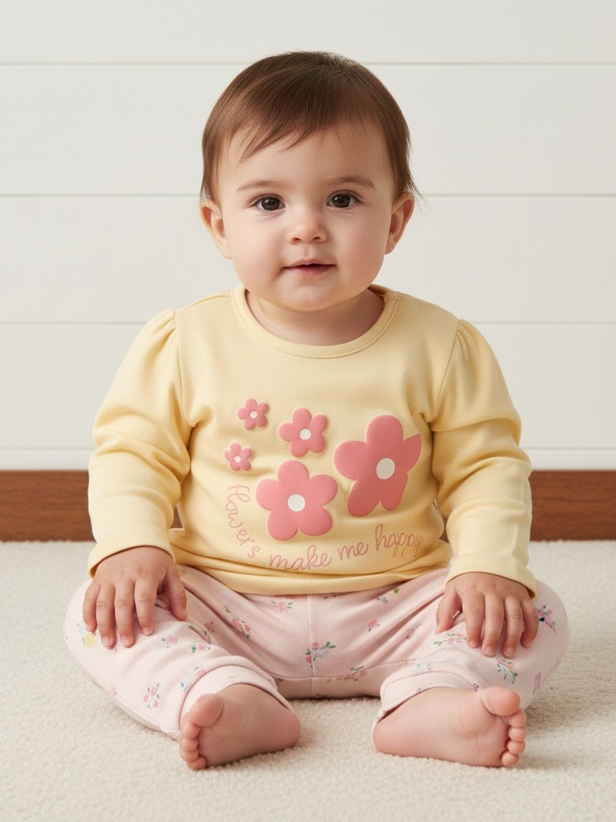 Pack of 2 - Floral Print Cotton Pyjama Set