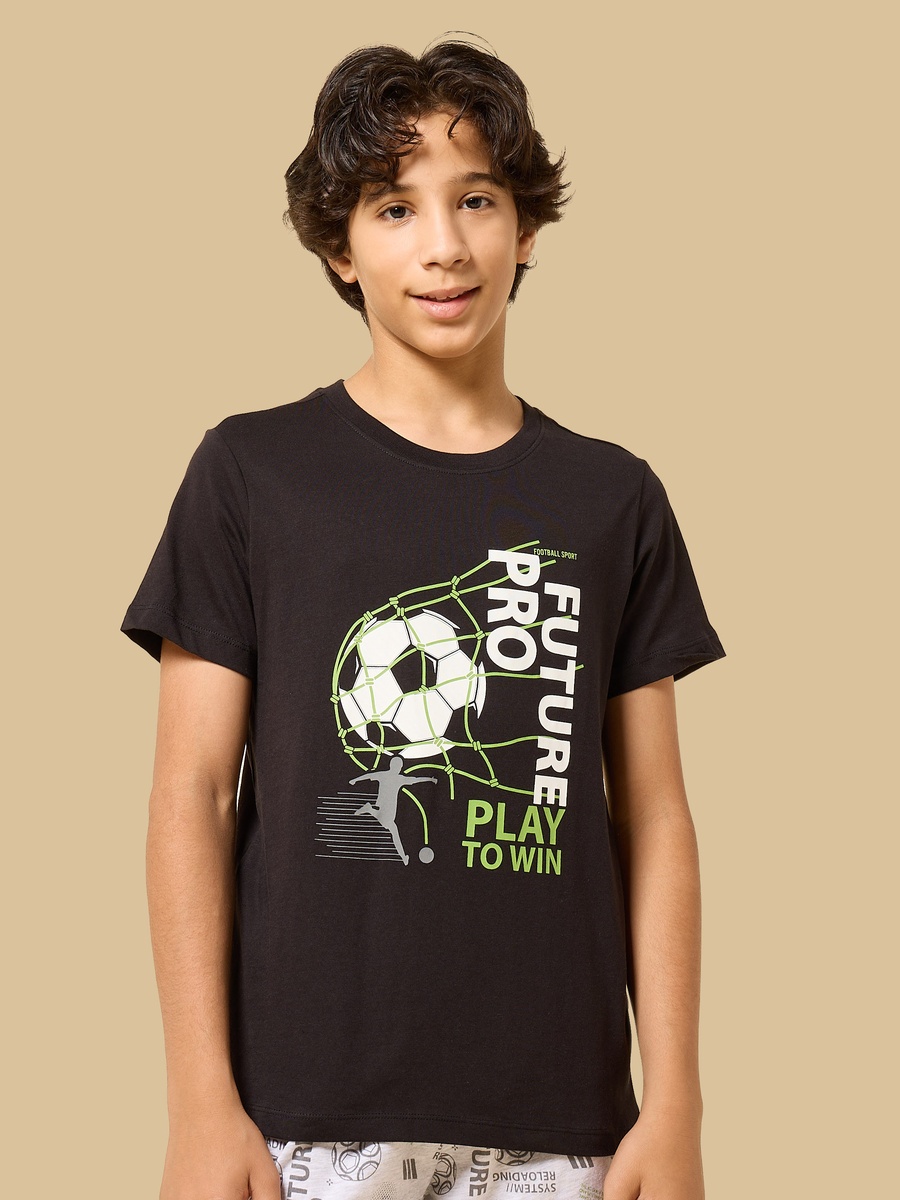Football Print Cotton Shorts Set
