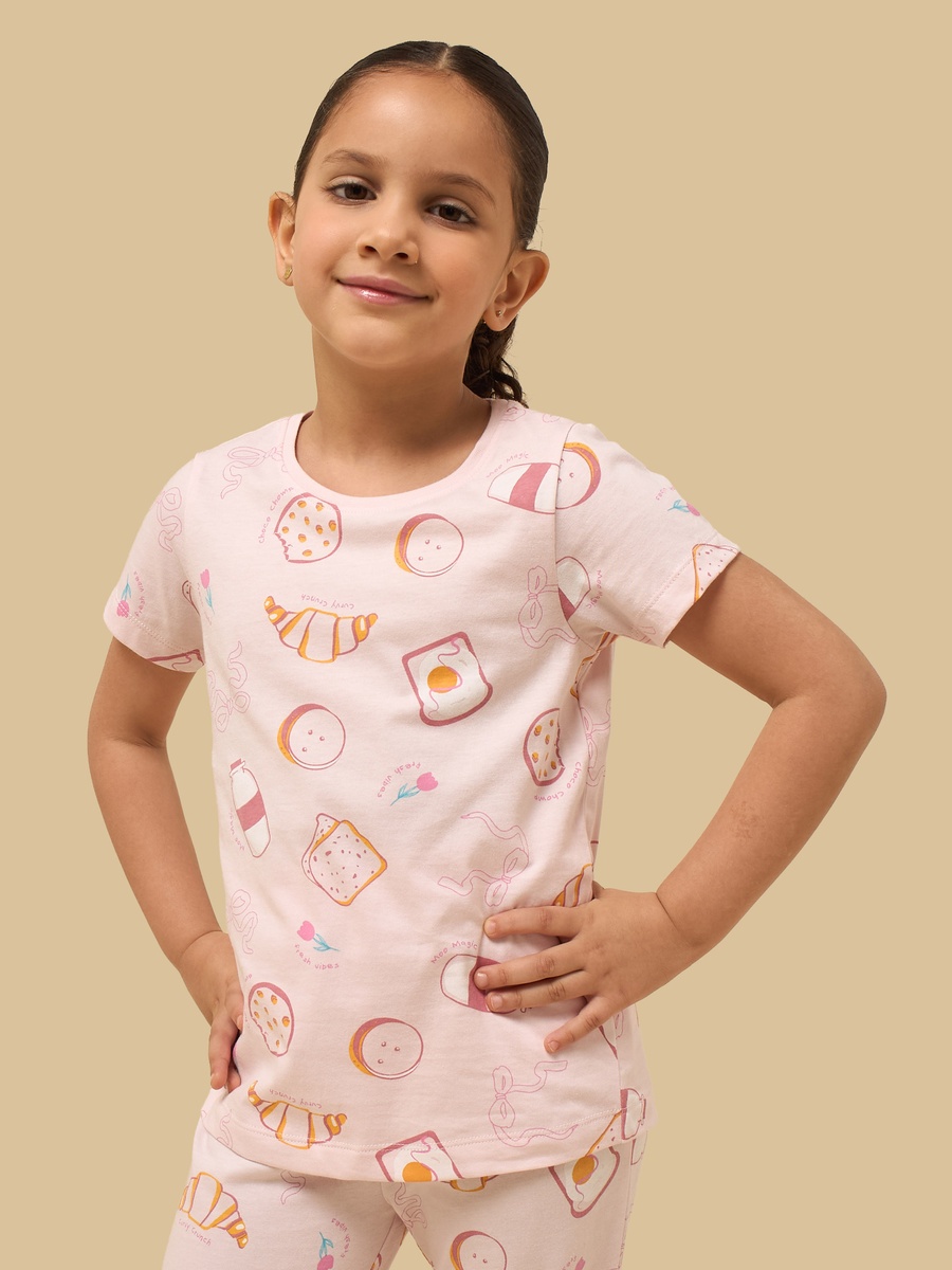 Food Print Cotton Pyjama Set