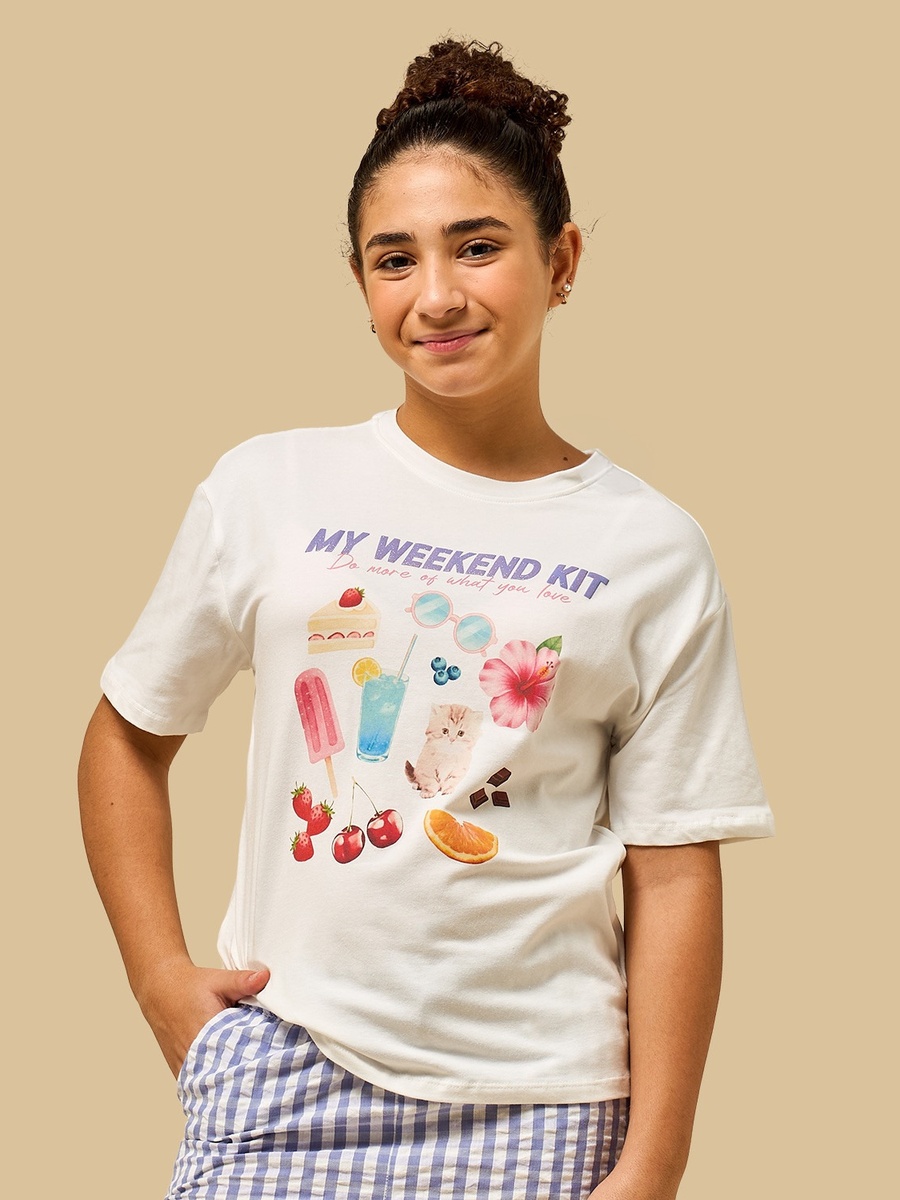 Graphic Print Cotton Pyjama Set