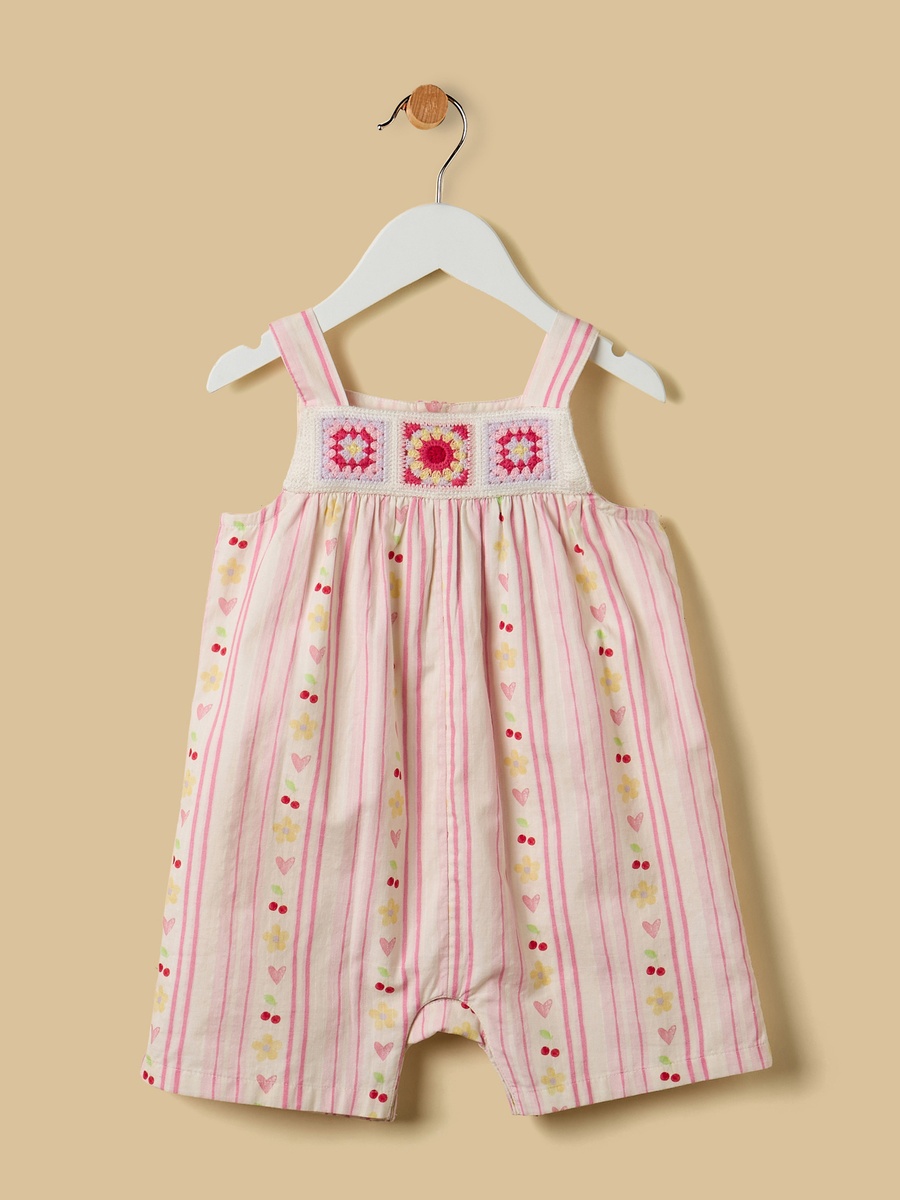 Crochet Design Romper with Cap