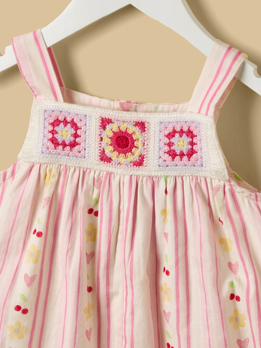 Crochet Design Romper with Cap