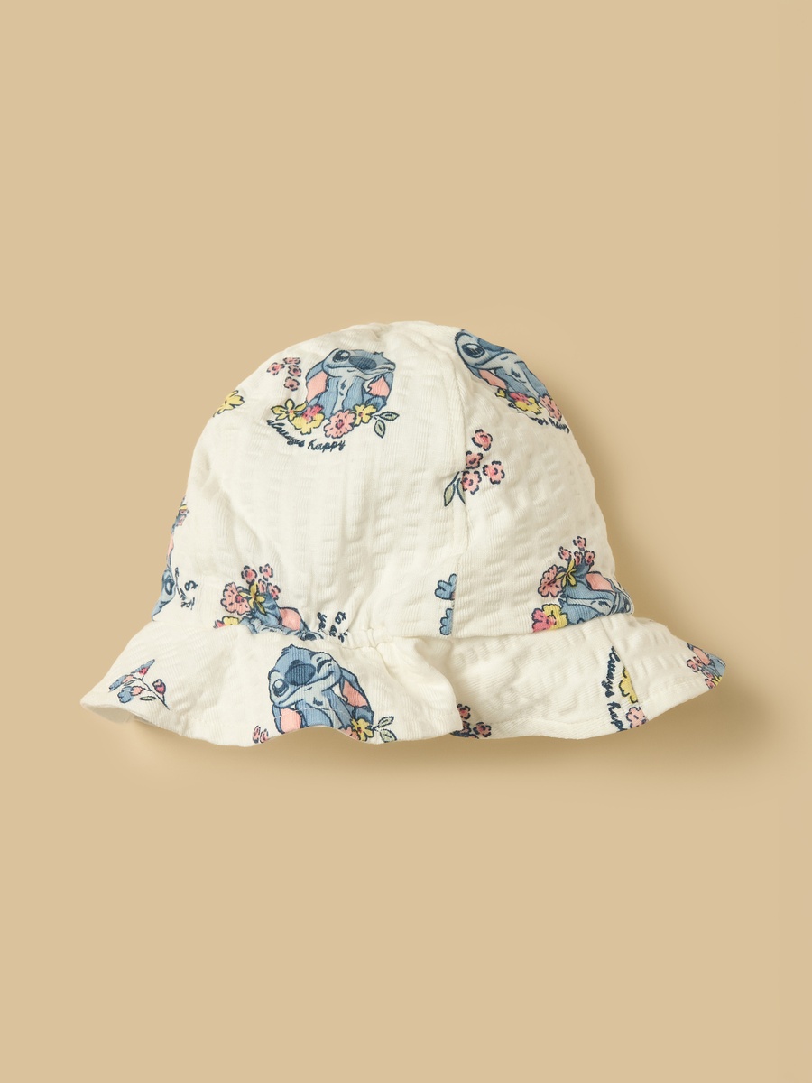 Stitch Print Cotton Romper with Cap