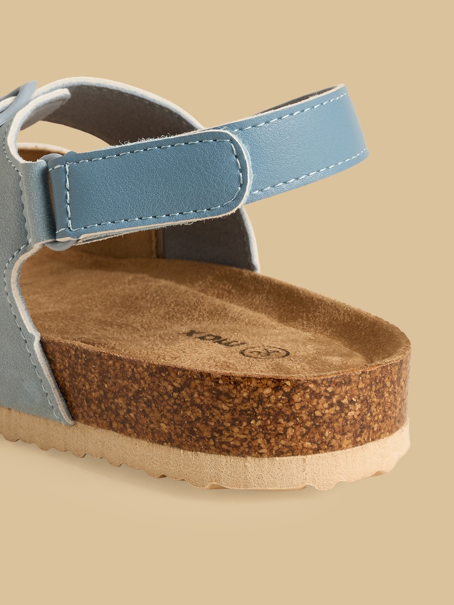 Colourblock Sandals with Hook and Loop Closure