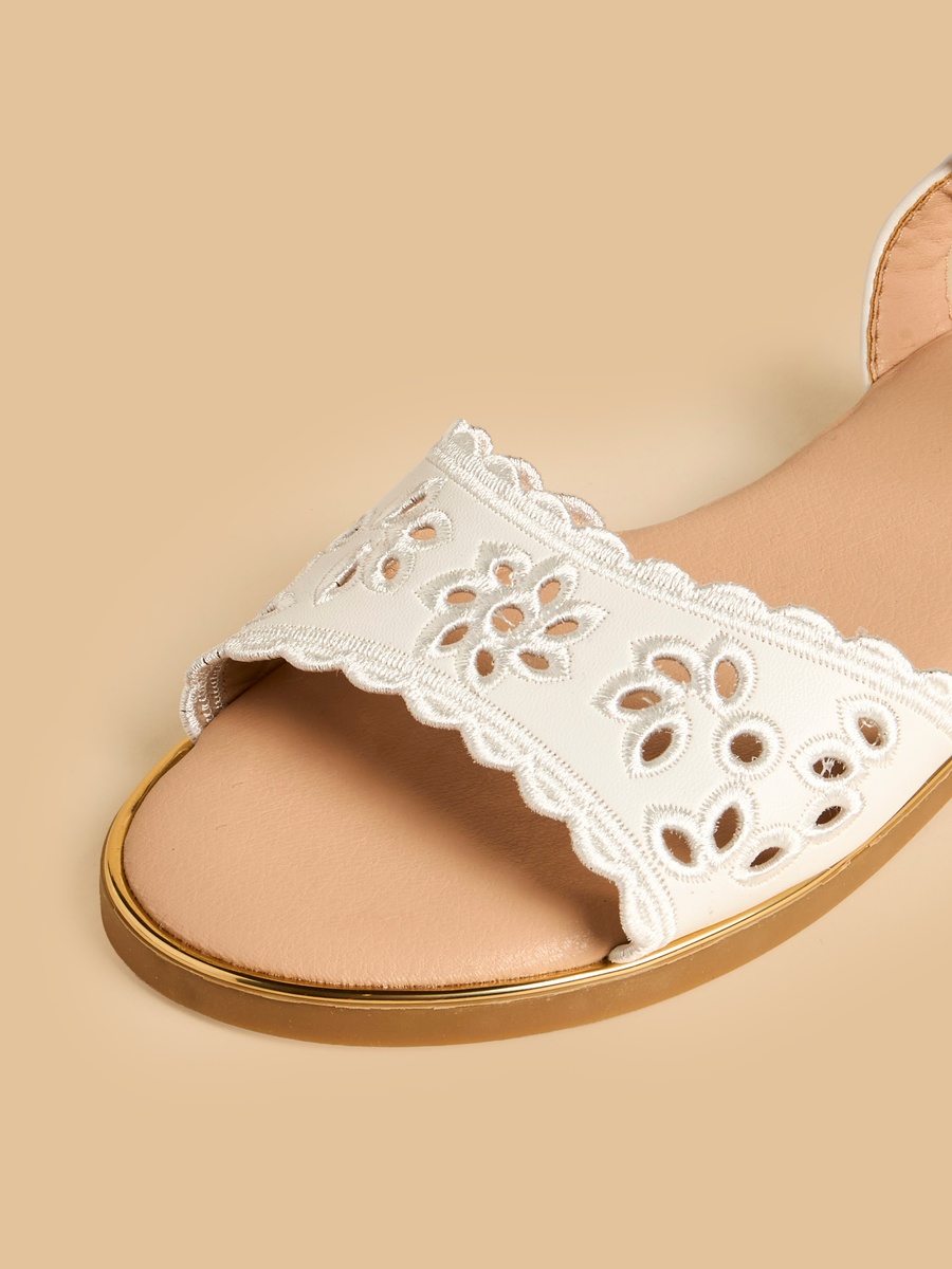 Cutout Design Sandals with Hook and Loop Closure